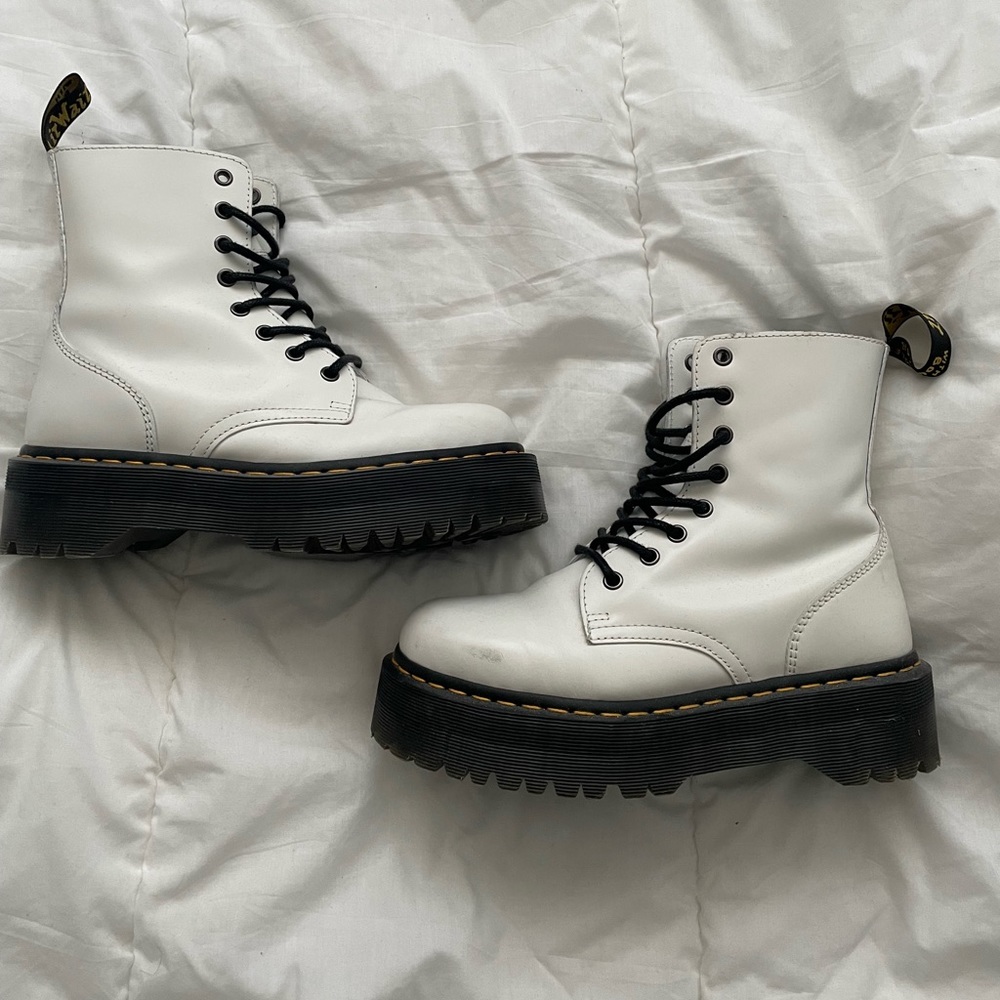 White Jadon Platform Dr Martens